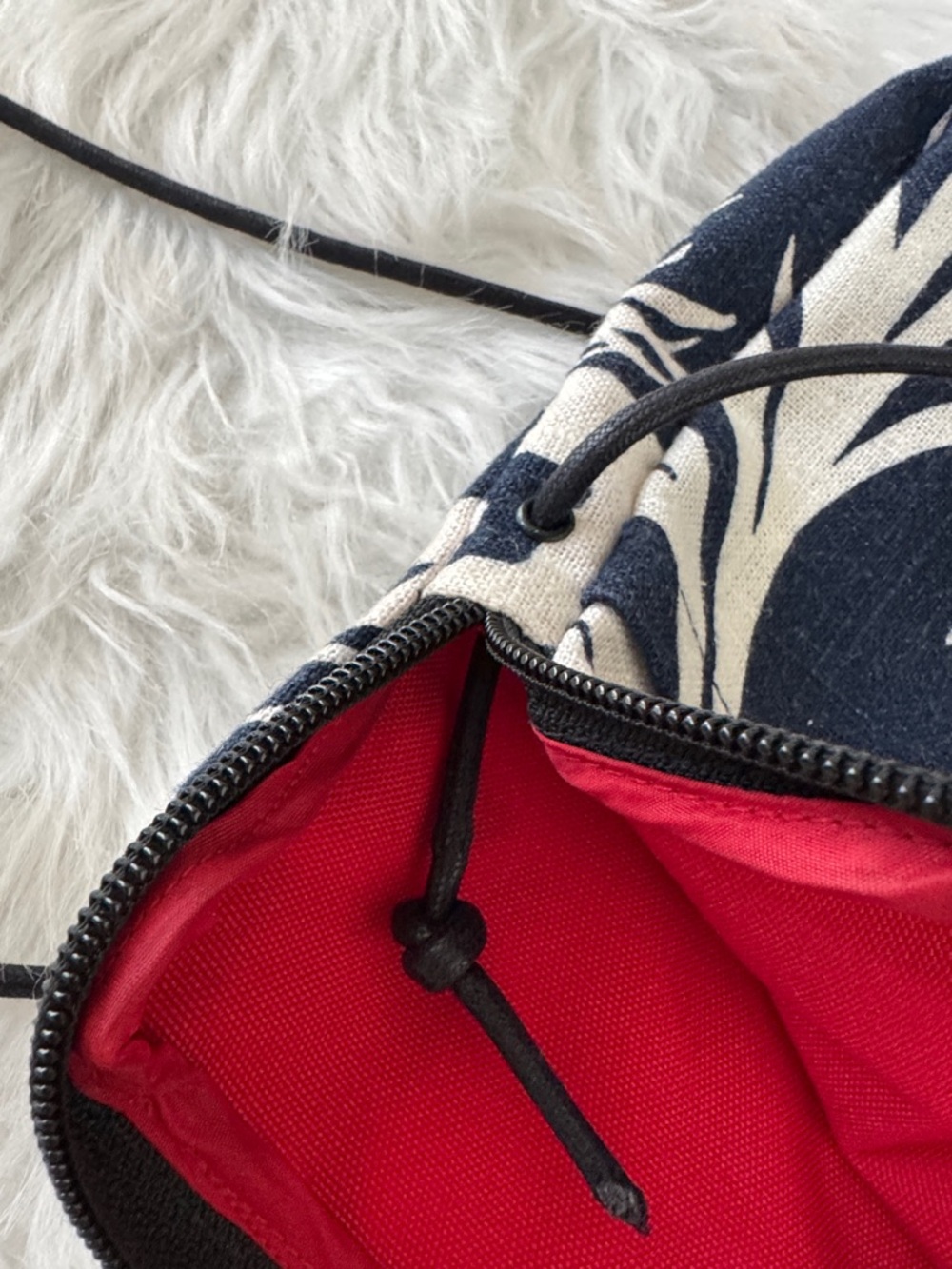 Sally Spicer Asian Theme Navy & Ecru Cloth Crossbody Bag/Pouch - Picture 6 of 8
